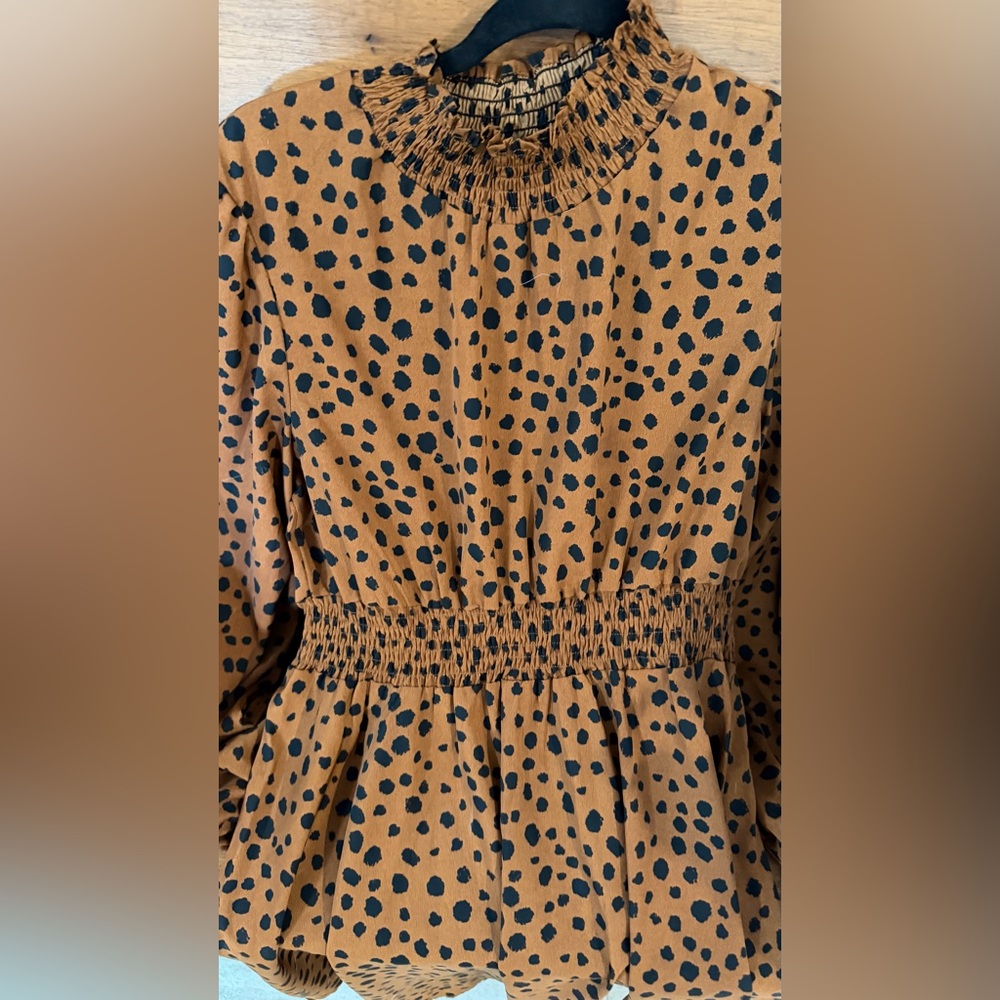 Leopard Print Smocked Mini Dress